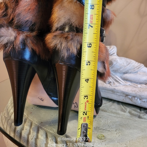 Ugg Foxly Leather Lamb Fur Boots Platform Luxury Designer S/N 1001320 NEW #728 - Picture 13 of 17